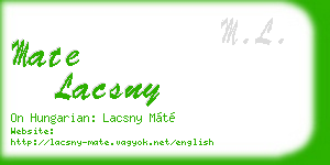 mate lacsny business card